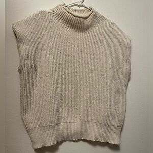 Le Lis Women's Cream Knit Mock Neck Sweater Vest